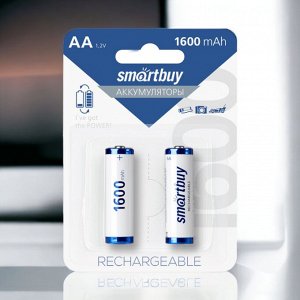 Аккумулятор (аккумуляторная батарейка) NiMh Smartbuy AA/2BL 1600 mAh (SBBR-2A02BL1600)