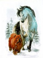 Картина по номерам, холст на подрамнике  арт. RAS2159 Верные друзья