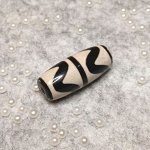 Бусина Дзи Двойной Тигриный клык, 2,5см