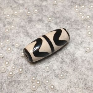 Бусина Дзи Двойной Тигриный клык, 2,5см
