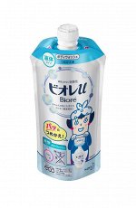 KAO &quot;Biore U&quot; Нежное жидкое мыло для тела, мягкий и свежий цветочный аромат, сменная упаковка с крышкой, 340мл