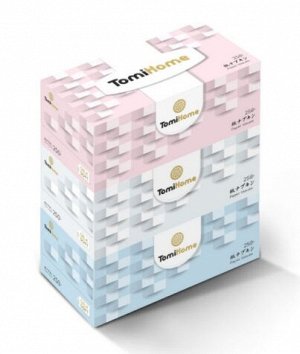 Салфетки бумажные TomiHome серия GEOMETRY, 2 слоя, белые, 200 шт*3