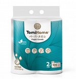 Полотенца бумажные двухслойные TomiHome 2 рулона