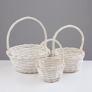Набор корзин, 3 шт, 24x12x12/29 см, 19x10x10/25 см, 15x9x9/20 см, ива