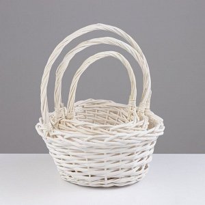 Набор корзин, 3 шт, 24x12x12/29 см, 19x10x10/25 см, 15x9x9/20 см, ива
