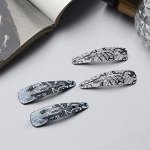 Невидимка для волос &quot;Лира&quot; (набор 10 шт) узор сетка, 4,5 см