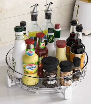 Вращающийся органайзер для кухни, круглый органайзер для специй и приправ, 1 шт