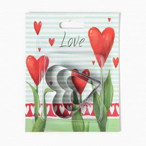 Набор Love: полотенце, 40x73 см, саржа 190 г/м², формочки для печенья