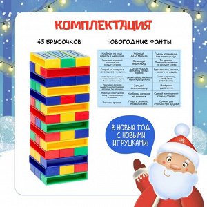 Настольная игра «Падающая башня. Новогодние фанты», 2-4 игрока, 5+