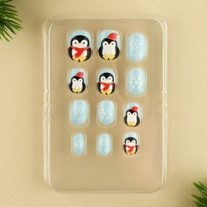 Детские накладные ногти «Пингвинчик», 12 шт