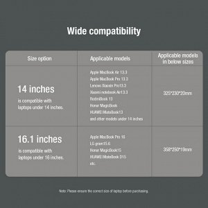 Универсальный кожаный чехол 3 в 1 NILLKIN Versatile для ноутбука 14"