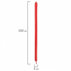 Шары воздушные для моделирования 5х150 см, 100 штук, ассорти, BRAUBERG KIDS, 591877