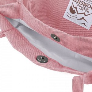 Сумка шоппер BRAUBERG MOMENTS, вельвет, 35х30 см, розовый, 271907