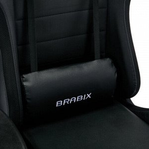 Кресло компьютерное BRABIX "Lumen GM-150 RGB", подсветка, две подушки, экокожа, черное, 532801