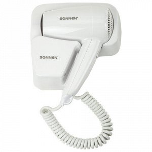 Фен для волос настенный SONNEN HD-2101 ULTRA PLUS, 1300 Вт, 2 скорости, белый, 608481