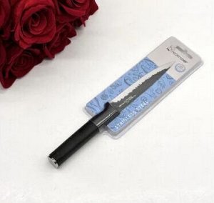 Нож 12 см Нож
Материал: ручка-пластик, лезвие-нержавеющая сталь
Размер: длина лезвия 12 см