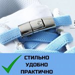 Шнурки резинки с фиксатором для кроссовок, цвет голубой