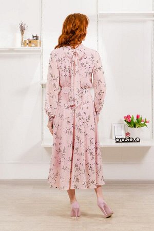 Платье. Цвет: розовый цветы