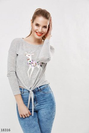 Женский свитер 18316 серый