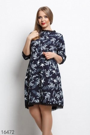 Женское платье 16472 темный синий принт