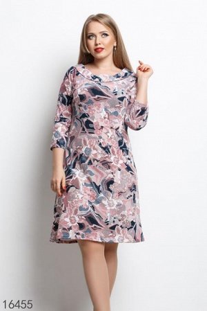Женское платье 16455 розовый принт