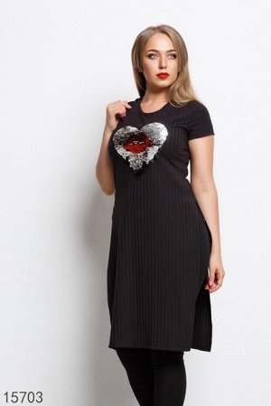 Женская платье туника 15703 черный