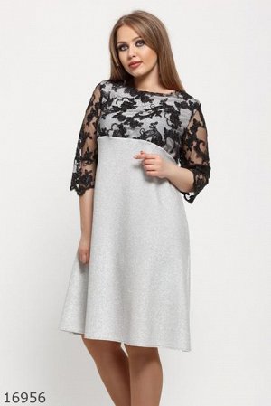 Женское платье 16956 серебро черный