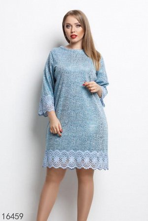 Женское платье 16459 голубой напыление