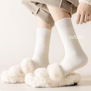 Тёплые носки с добавлением кашемира, айвори №1