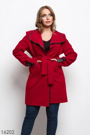 Женское пальто тренч 16202 красный