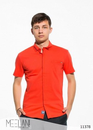 Мужская рубашка короткий рукав Классика оранжевый