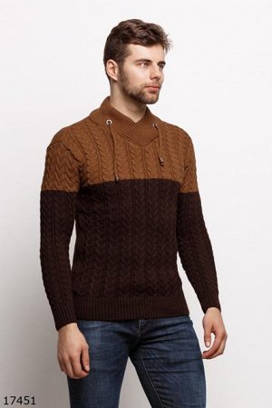 Мужской свитер 17451 коричневый