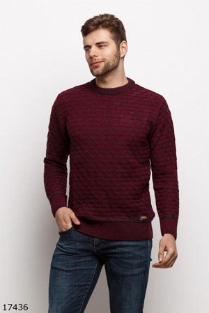 Мужской свитер 17436 бордовый