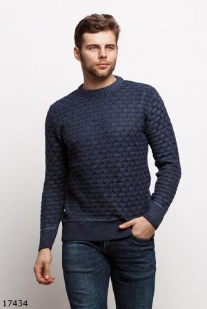 Мужской свитер 17434 темный синий