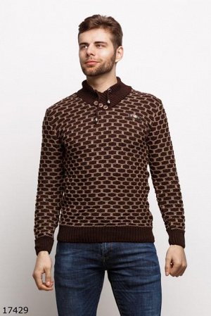 Мужской свитер 17429 коричневый
