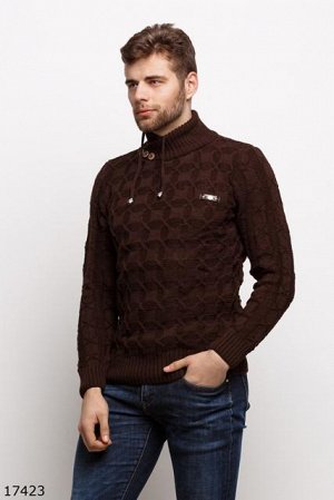Мужской свитер 17423 коричневый