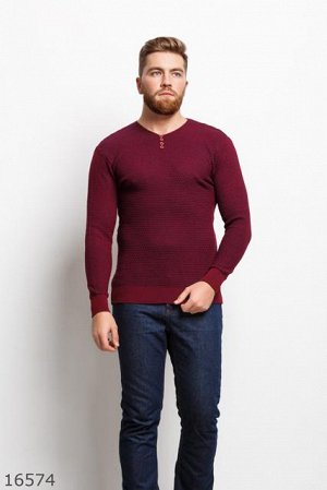 Мужской пуловер 16574 бордовый