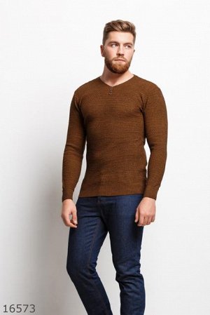 Мужской пуловер 16573 коричневый