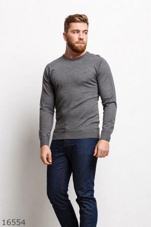 Мужской пуловер 16554 серый