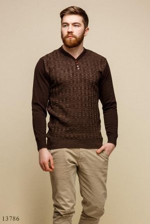 Мужской пуловер Велор коричневый