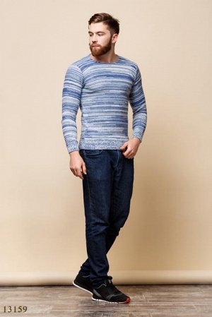 Мужской пуловер Мариан синий белый рябой