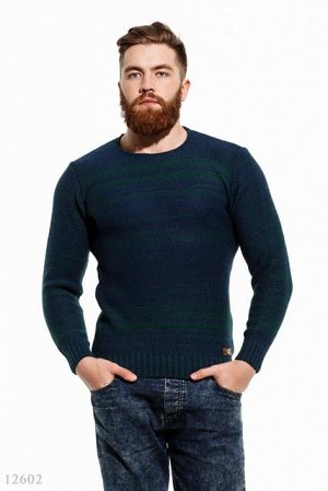 Мужской пуловер Грег темно синий зеленый