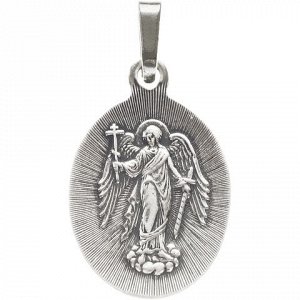 Ангел хранитель для женщин, икона нательная, мельхиор с посеребрением, 17х20х1,6мм