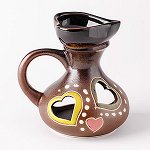 Аромалампа &quot;Кувшинчик с сердечком&quot;, керамика, коричневый, 8х9см