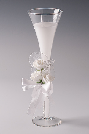 Свеча свадебная, восковая в стекле, 25 см