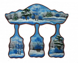 Кухонный набор "Облако", пейзаж зима 50*17см, 12,5*26см