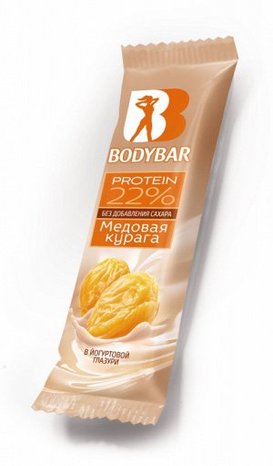 Батончик протеиновый (БОДИБАР) "BODYBAR"  22 % "Медовая курага" в йогурте. 50 гр. /18/ 12 мес.