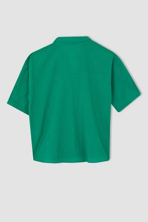 Рубашка свободного кроя с короткими рукавами из 100% хлопка