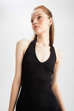 Базовое мини-платье Cool Bodycon с V-образным вырезом и камзолом