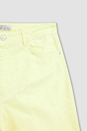 Широкие габардиновые длинные брюки из 100% хлопка